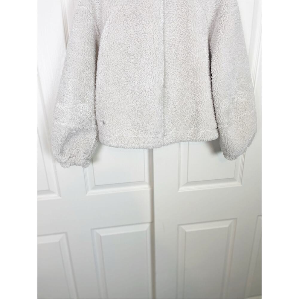 Lululemon Cinchable Zip Fleece Jacket White Opal Sherpa Teddy Bomber Sz L - Picture 7 of 10